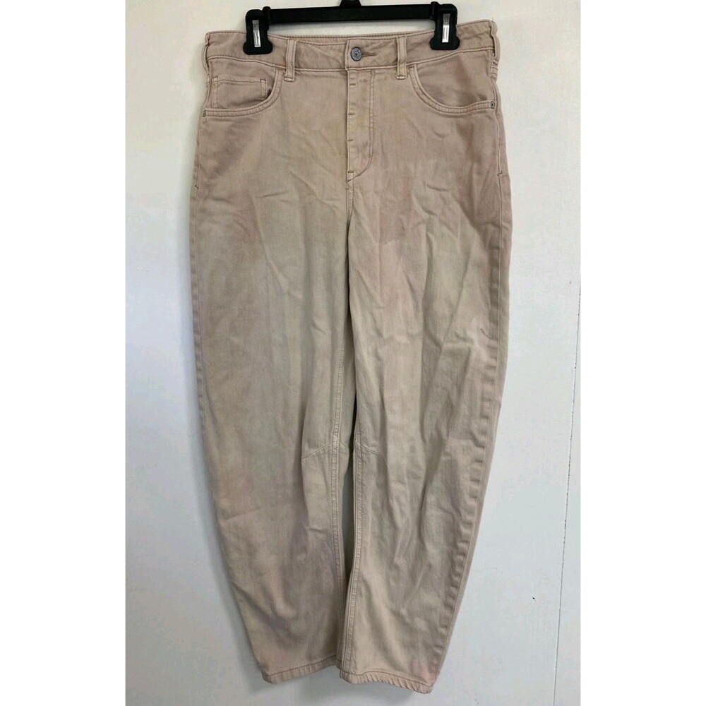 Anthropologie Pilcro Jeans Womens 29 Brown Bow Boyfriend Barrel Wide Leg Boho